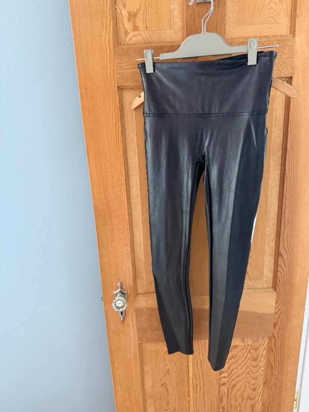 SPANX High Rise Faux Leather Leggings Size L